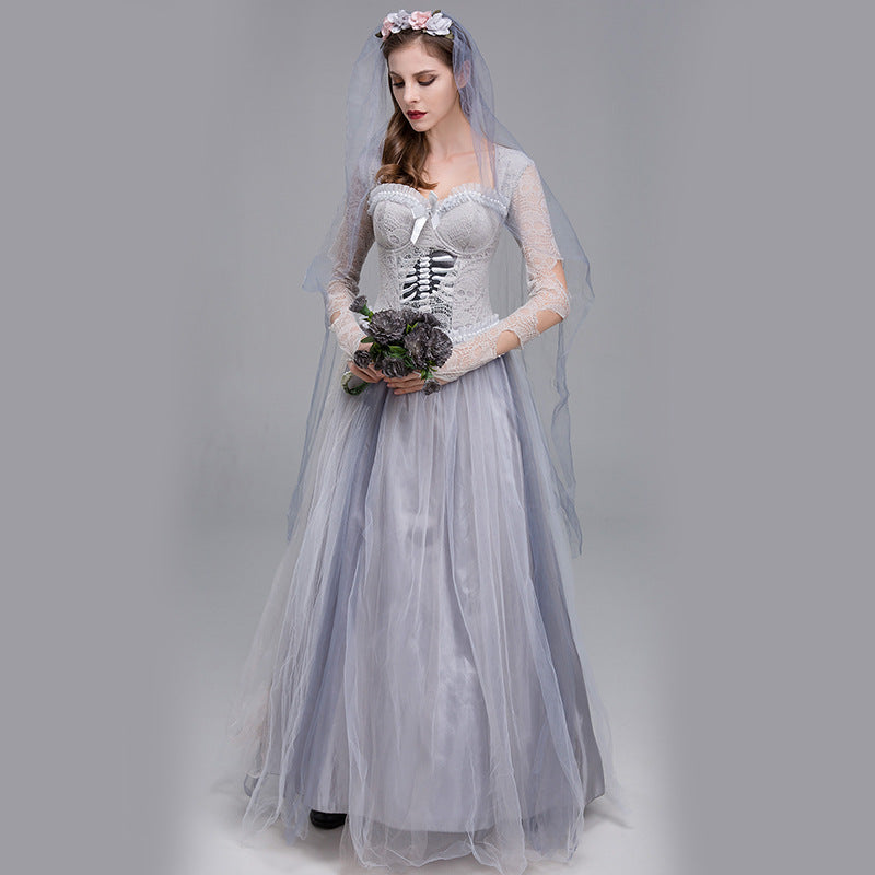 Gray Phantom Dress with Scarf