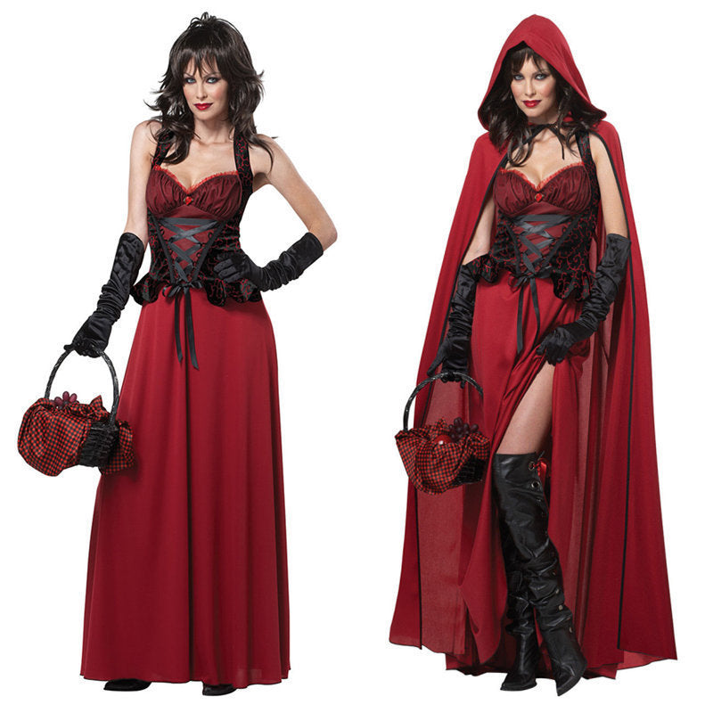 Red Cosplay Set — Shawl, Skirt and Gloves