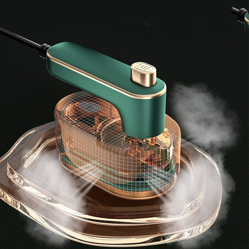 Folding steamer releasing steam